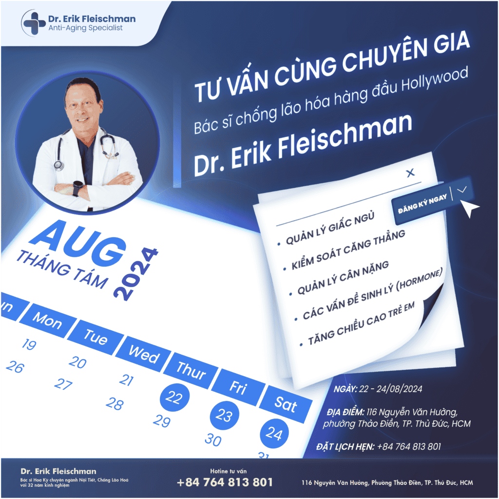 Buổi tư vấn trực tiếp cùng chuyên gia, bác sĩ chống lão hoá hàng đầu Hollywood Dr Erik Fleischman
